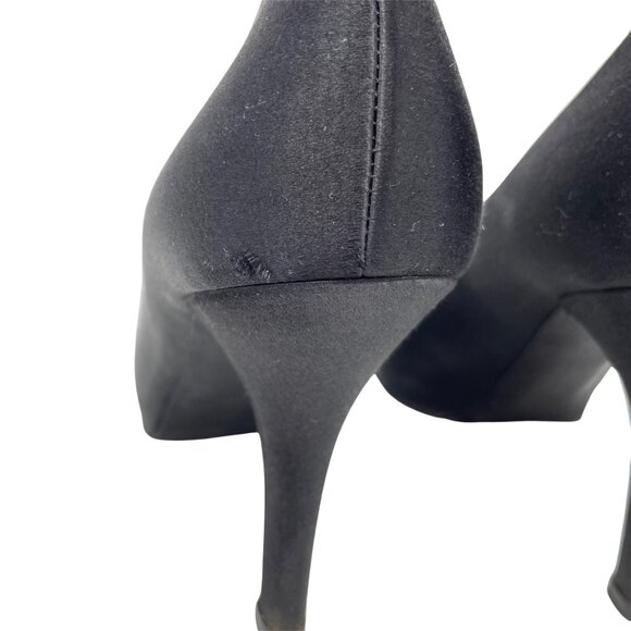 Dolce&Gabbana Black Satin Heel Size 37.5 Decollete Raso in Nero Platform - Picture 11 of 16